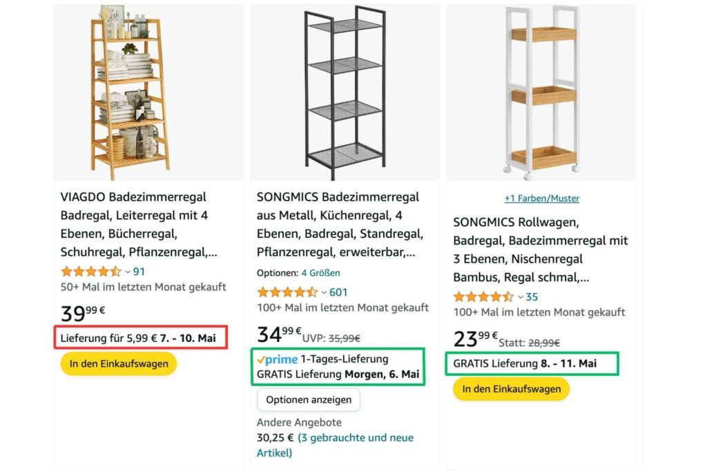 amazon werbeaktion kostenloser versand